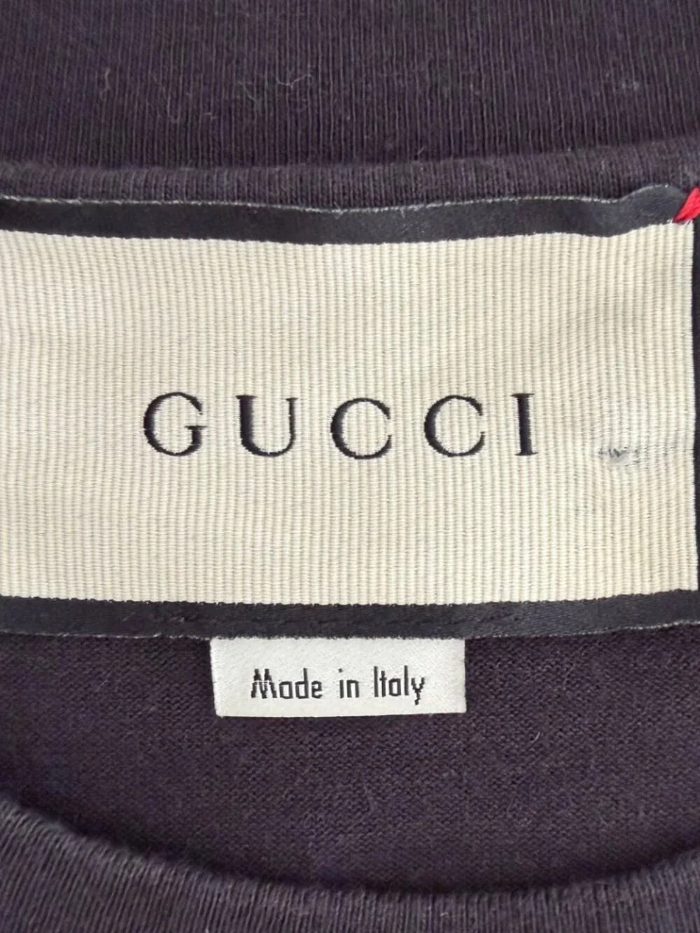 Gucci Black Cotton Blade Logo Print T-Shirt